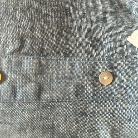 Brooks Brothers Blue Casual Button Down Linen shirt in size 12. NWT - Picture 5 of 5